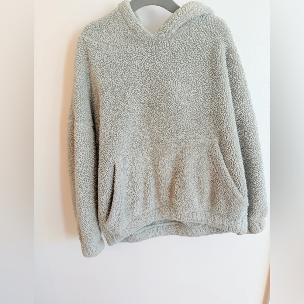 Girls Cozy Green Sherpa Pullover Zara sz 8
